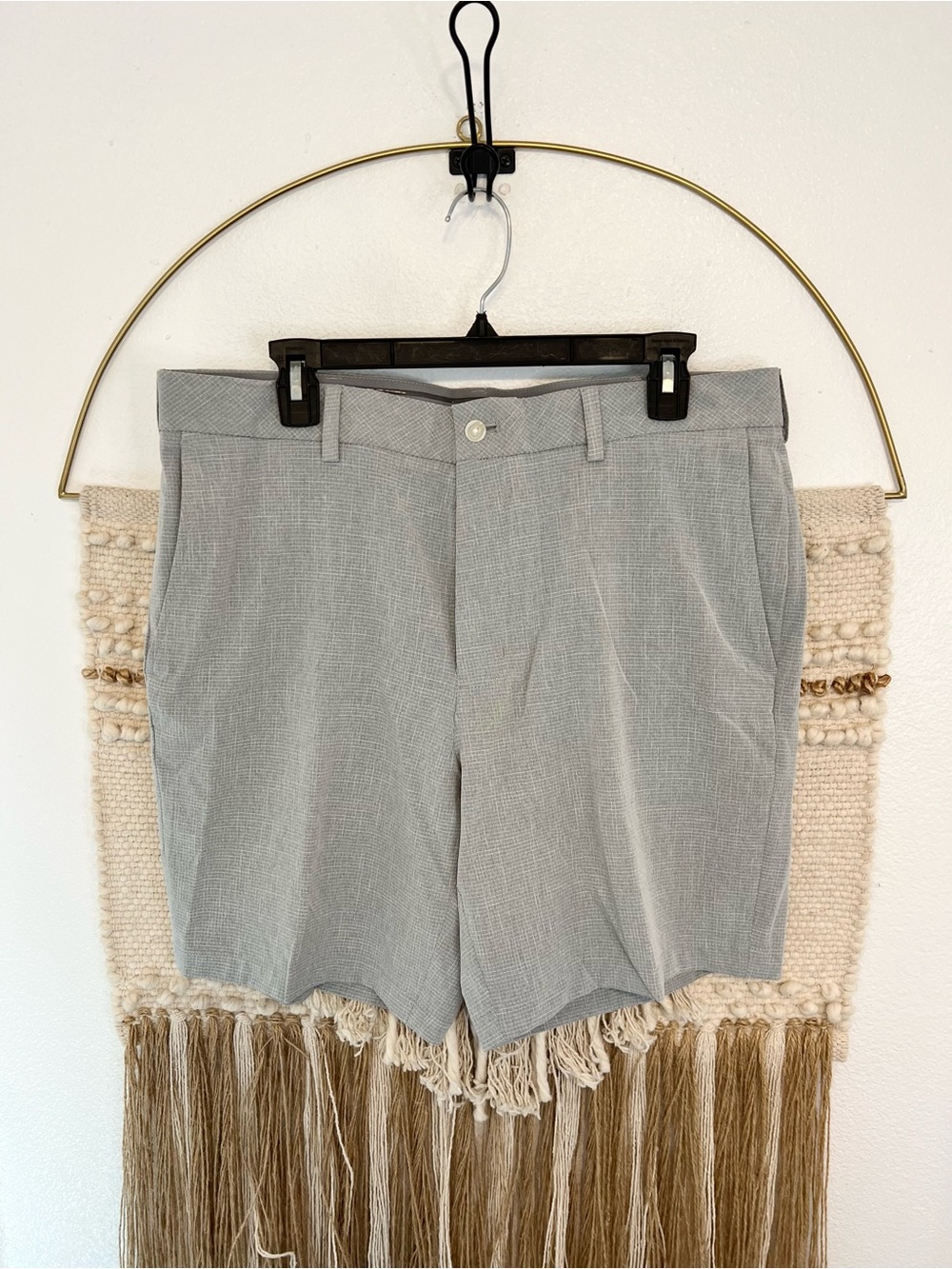 Walter Hagen Gray Check Golf Shorts 34